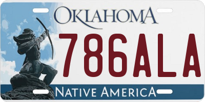 OK license plate 786ALA
