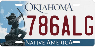 OK license plate 786ALG