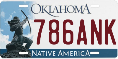 OK license plate 786ANK