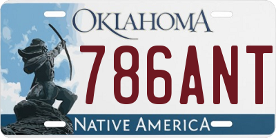 OK license plate 786ANT