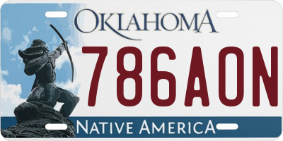 OK license plate 786AON