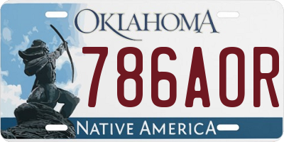 OK license plate 786AOR