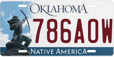 OK license plate 786AOW