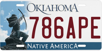 OK license plate 786APE