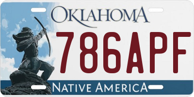 OK license plate 786APF