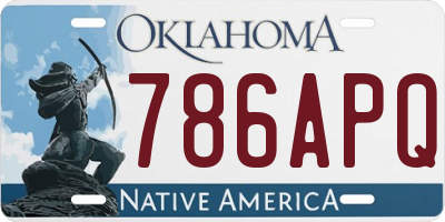 OK license plate 786APQ