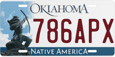 OK license plate 786APX
