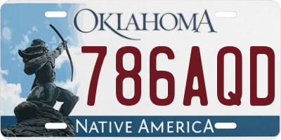OK license plate 786AQD