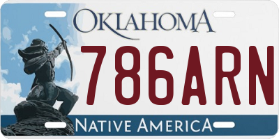 OK license plate 786ARN