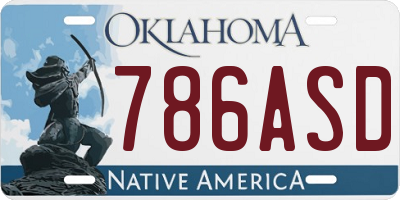 OK license plate 786ASD