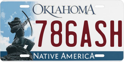 OK license plate 786ASH