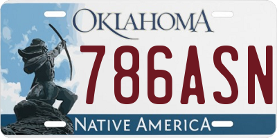 OK license plate 786ASN