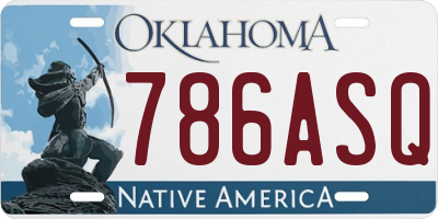 OK license plate 786ASQ
