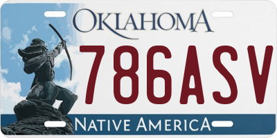 OK license plate 786ASV