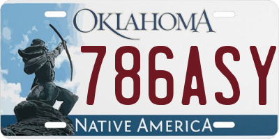 OK license plate 786ASY