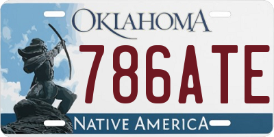 OK license plate 786ATE