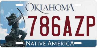 OK license plate 786AZP