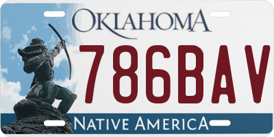 OK license plate 786BAV