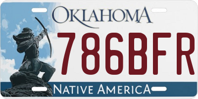 OK license plate 786BFR