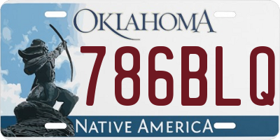 OK license plate 786BLQ