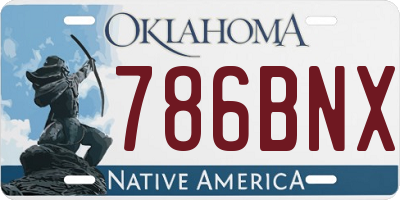 OK license plate 786BNX