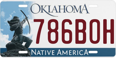 OK license plate 786BOH