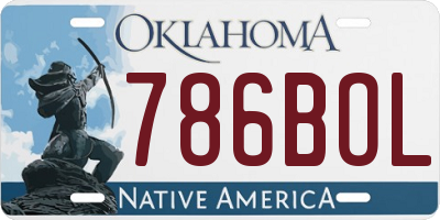 OK license plate 786BOL