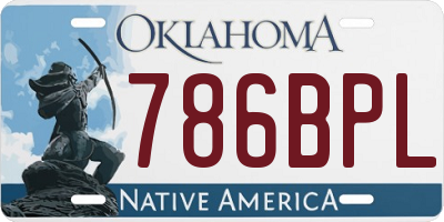 OK license plate 786BPL