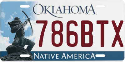 OK license plate 786BTX