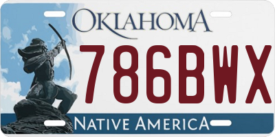 OK license plate 786BWX