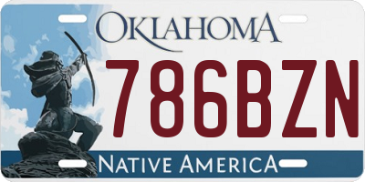 OK license plate 786BZN