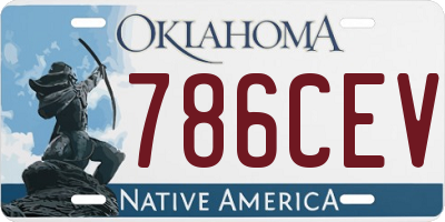 OK license plate 786CEV
