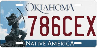OK license plate 786CEX