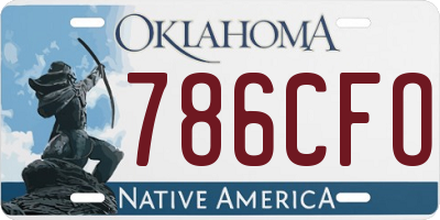 OK license plate 786CFO