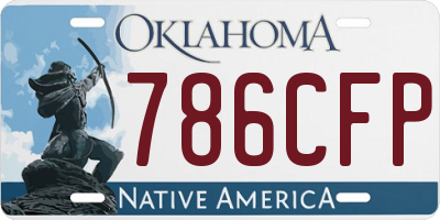 OK license plate 786CFP