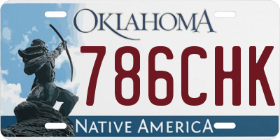 OK license plate 786CHK