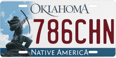 OK license plate 786CHN