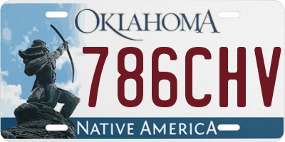 OK license plate 786CHV