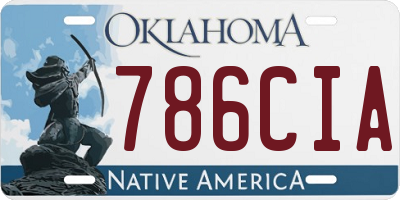 OK license plate 786CIA