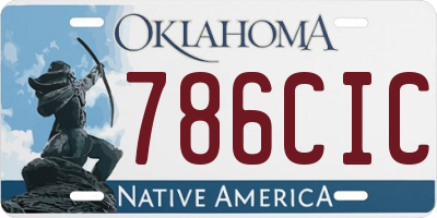 OK license plate 786CIC