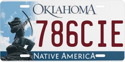 OK license plate 786CIE