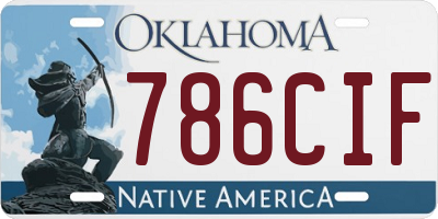OK license plate 786CIF