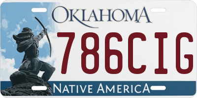 OK license plate 786CIG