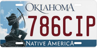 OK license plate 786CIP