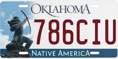 OK license plate 786CIU