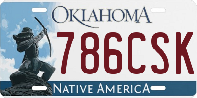 OK license plate 786CSK