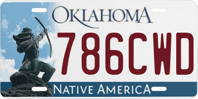 OK license plate 786CWD