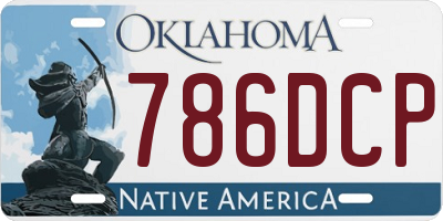 OK license plate 786DCP