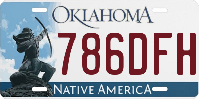 OK license plate 786DFH