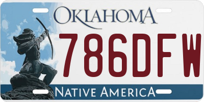 OK license plate 786DFW